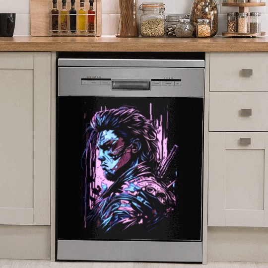 Samurai Warrior Japan Japanese Katana Manga warrio Dish Washer Covers