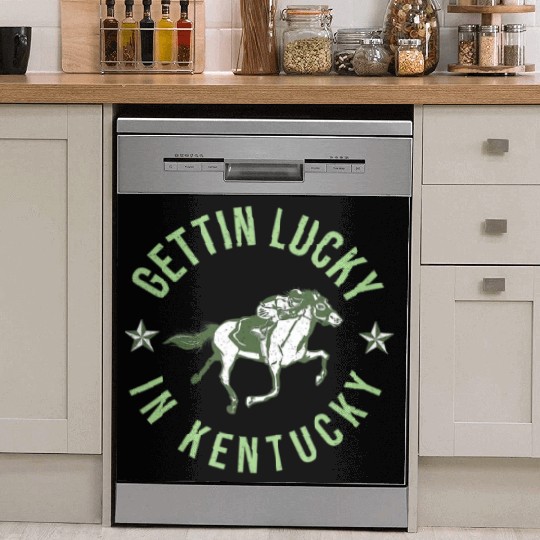 Funny Derby Vintage Getting Lucky In Kentucky Hor Dish Washer Covers