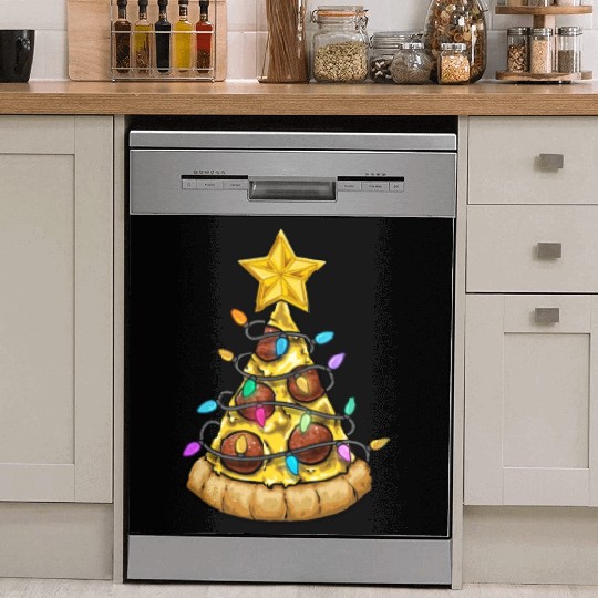Christmas Pizza Christmas Light Dish Washer Covers