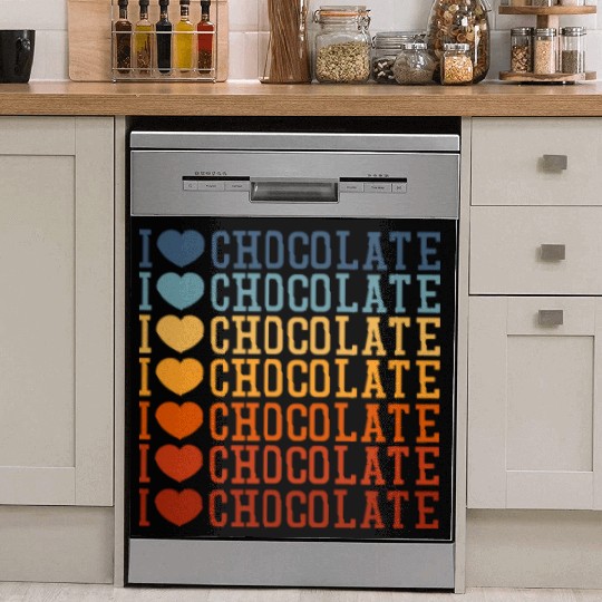 I Love Chocolate Retro Vintage Dish Washer Covers