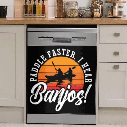 Banjo Paddle Faster I Hear Folk Music Banjo Player Dish Washer Covers
