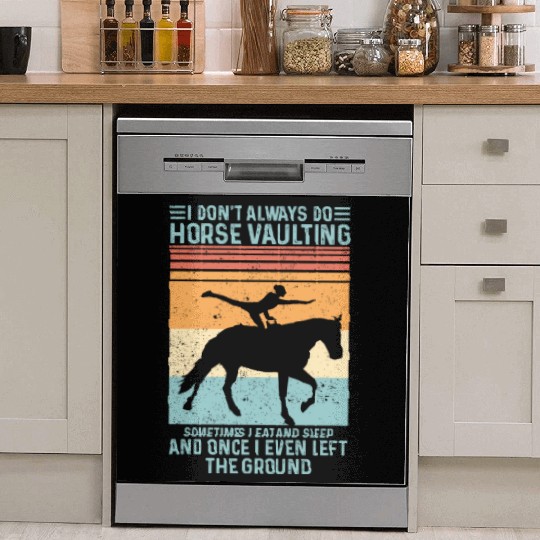 Funny Equestrian Horse Vaulting Retro Dish Washer Covers