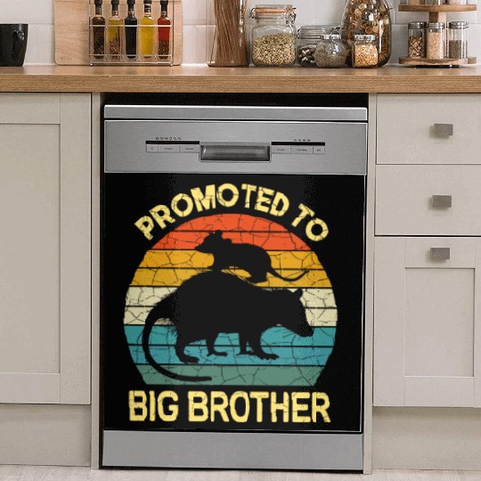 Promoted to big brother Opossum Gift, baby possum Dish Washer Covers