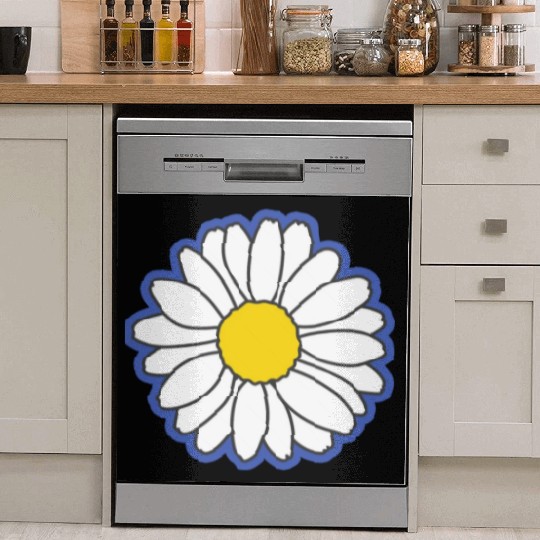 blue daisy flower Dish Washer Covers