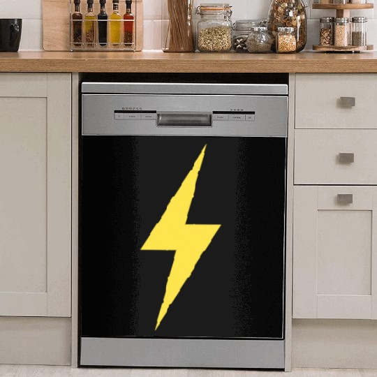 LIGHTNING BOLT ICON yellow Dish Washer Covers