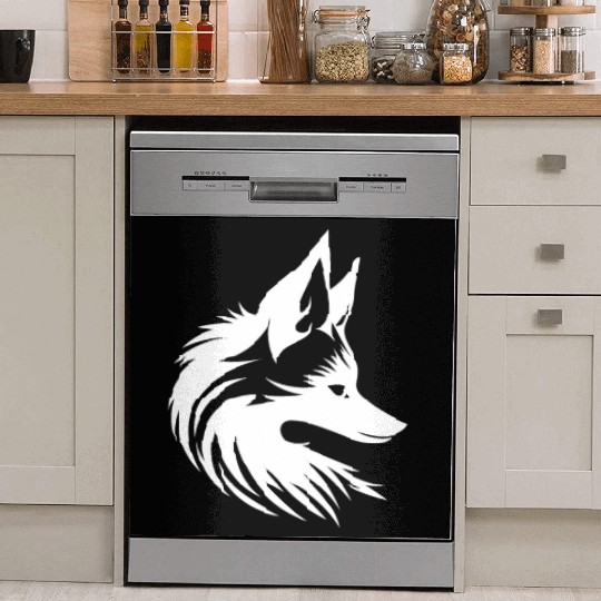 Cute Cute Fox Tattoo Portrait Style Dish Washer Covers