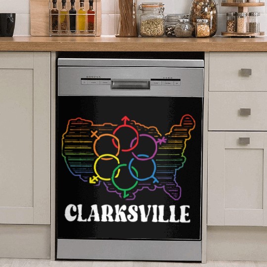 Clarksville Pride Month Pride Flag LGBT Community Dish Washer Covers