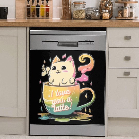 I love you a latte! Dish Washer Covers