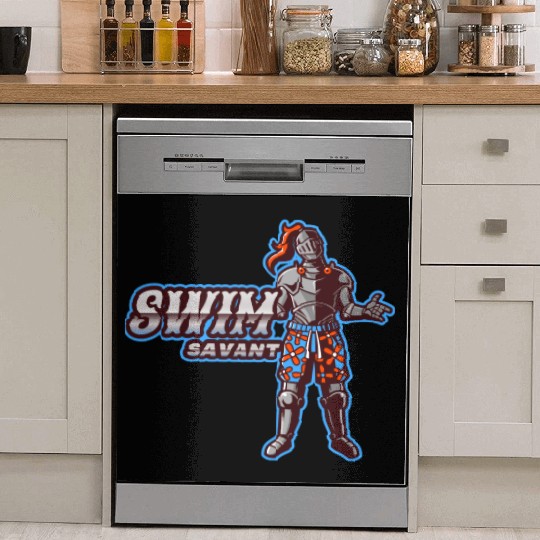 Swim Savant | Knight With Swim Trunks Dish Washer Covers