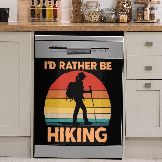Female Hiker Id Rather Be Hiking Dish Washer Covers