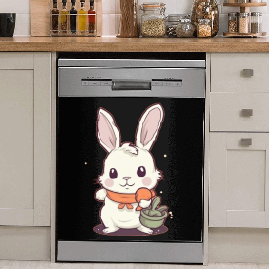 Rabbit Glasses Boys Girls Kids Easter Day Carrot Dish Washer Covers