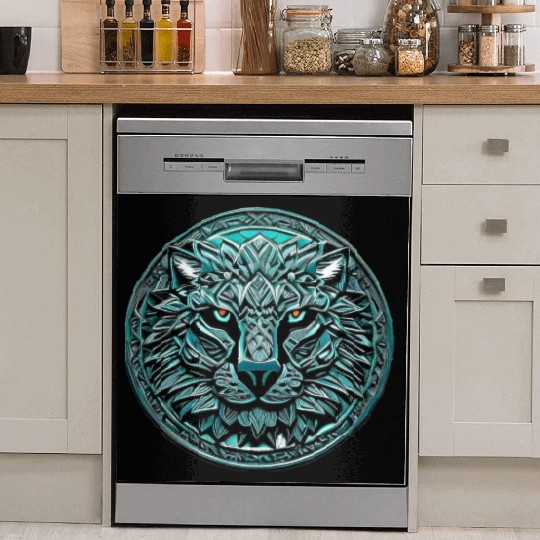Lion Abstract Ornament Mandala | Lion Design Dish Washer Covers