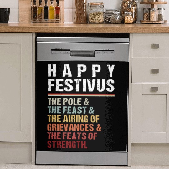 Happy Festivus Christmas Holiday Retro Vintage Dish Washer Covers