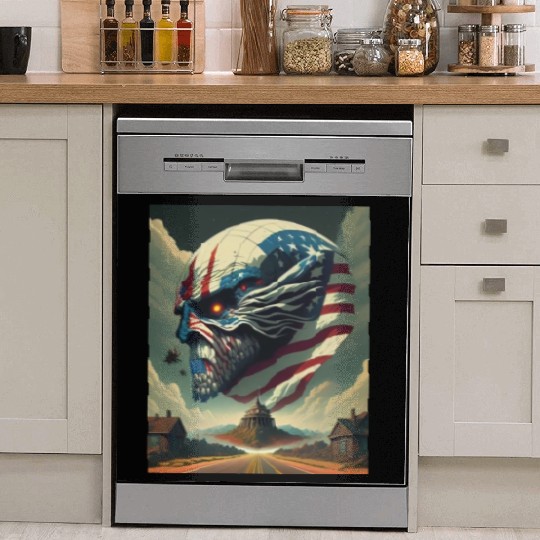 Show Your American Pride with this Patriotic Skull Dish Washer Covers