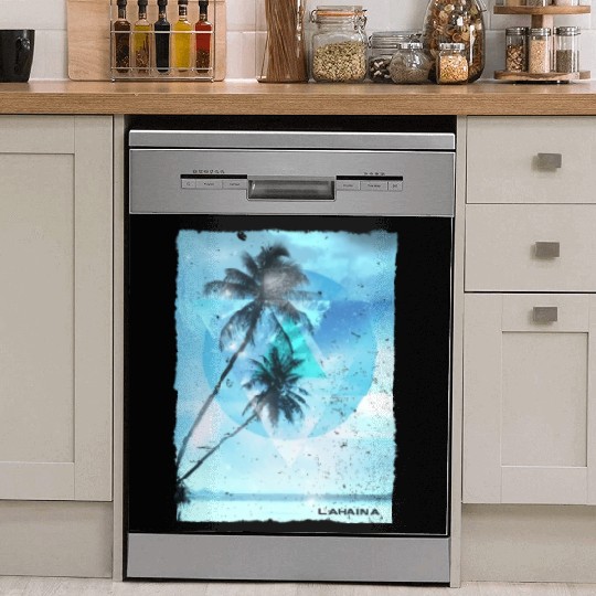Artistic Lahaina Maui Hawaii Palm Tree Vacation Dish Washer Covers