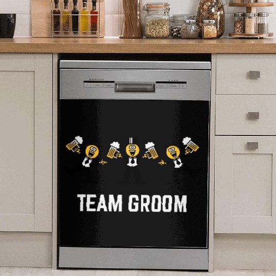 Team Groom (Stag Party, Caricature, Dance, 3C, W) Dish Washer Covers