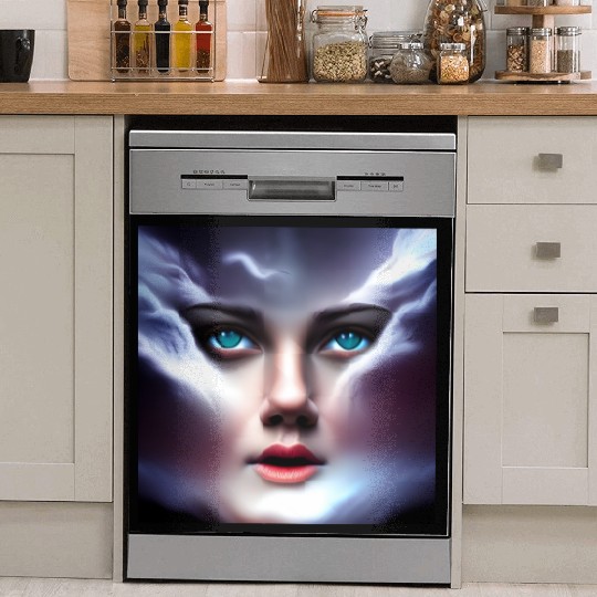 Face in the storm Dish Washer Covers