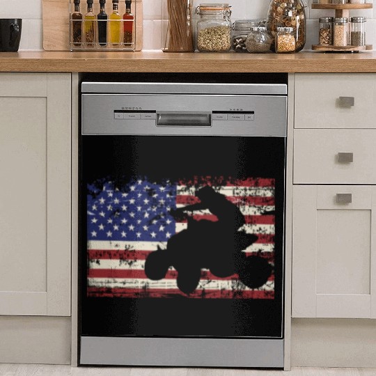 ATV Quad USA American Flag Four Wheeler Rider Dish Washer Covers