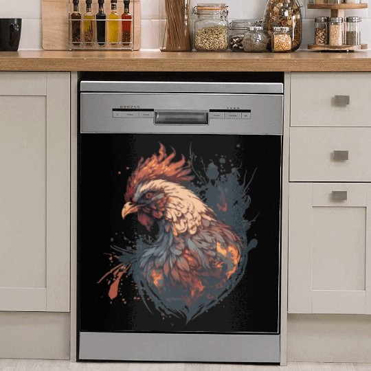 Abstract Graffiti Chicken Farm Animal Pet Chickens Dish Washer Covers