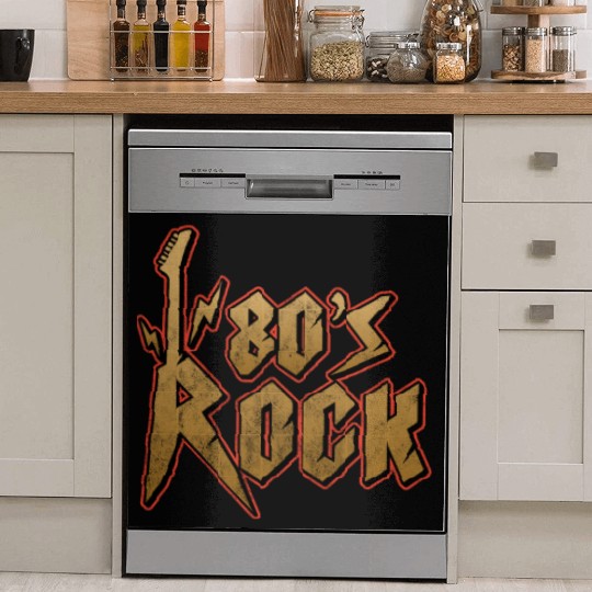 80s Rock Music Genre Eighties Vibe Retro Musician Dish Washer Covers