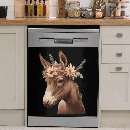 Flower Crown Mule Floral Farm Animal Pet Dish Washer Covers