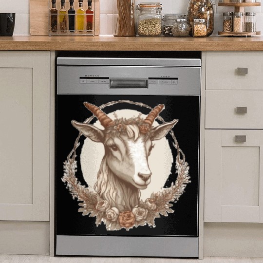 Flower Crown Goat Floral Farm Animal Pet Dish Washer Covers