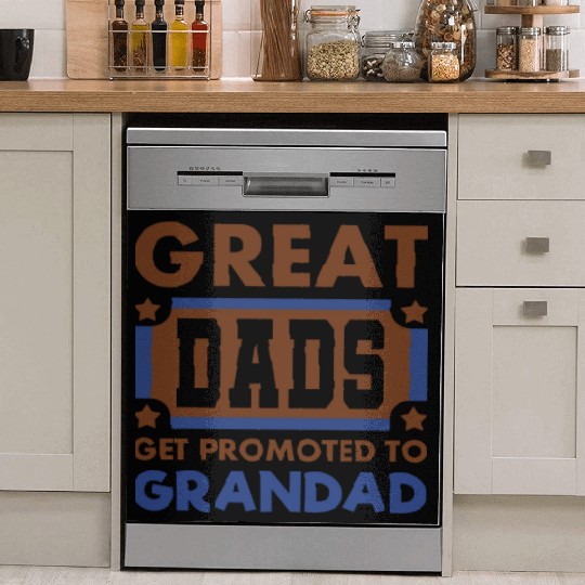 Great Dads Get Promoted To Grandad Funny Dish Washer Covers
