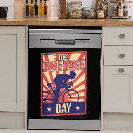 It's Bike Race Day Cycling Bicycle Racing Racer Dish Washer Covers