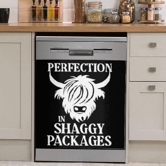 Perfection In Shaggy Packages Highland Cow Dish Washer Covers