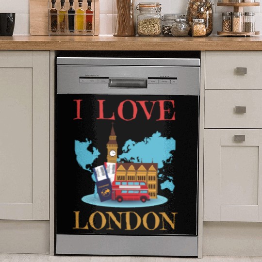 I Love London UK Travel more adventure Exploring Dish Washer Covers