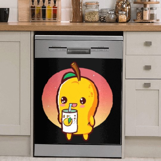 Refreshing mango enjoying mango juice Dish Washer Covers