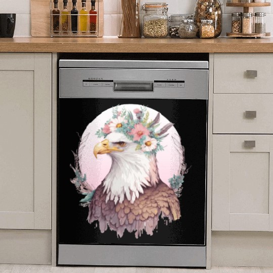 Birds Of Prey Bald Eagle Flower Crown Floral Birdi Dish Washer Covers