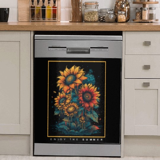 Psychedelic Sunflowers Garden Nature Lover Dish Washer Covers