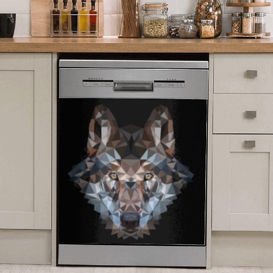 Wolves | Polygon Wolf Head | Low Poly Werewolf Dish Washer Covers