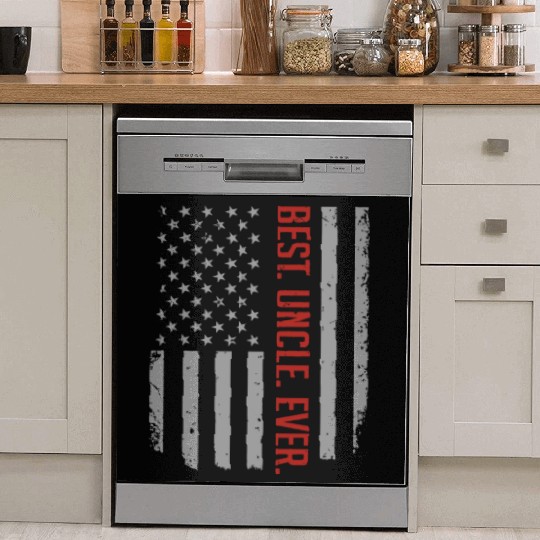 Mens Best Uncle Ever US American Flag Gift For Fat Dish Washer Covers