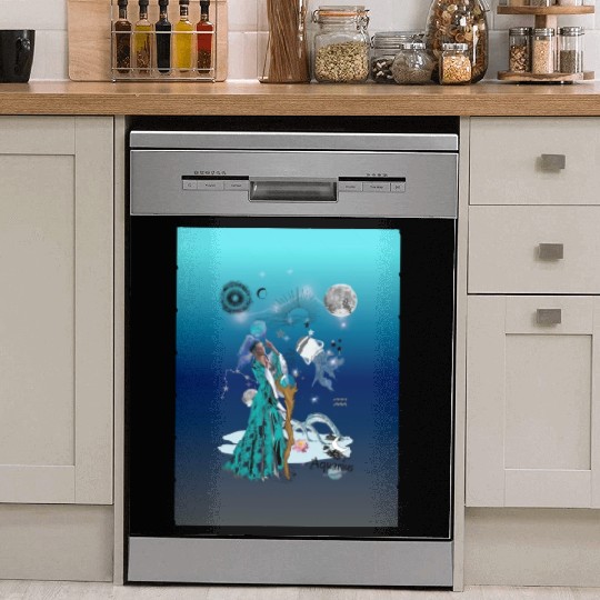 Zodiac sign Aquarius in the unique version Graphic Dish Washer Covers