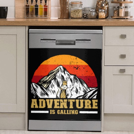 Adventure is Calling hiker Mountaineer Climber Dish Washer Covers