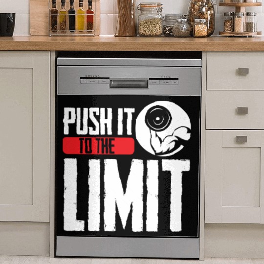 Push It To The Limit Workout Weightlifting Gym Dish Washer Covers