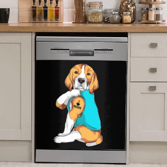 Beagle I Love Mom Apparel Dog Mom Gifts Womens T Dish Washer Covers