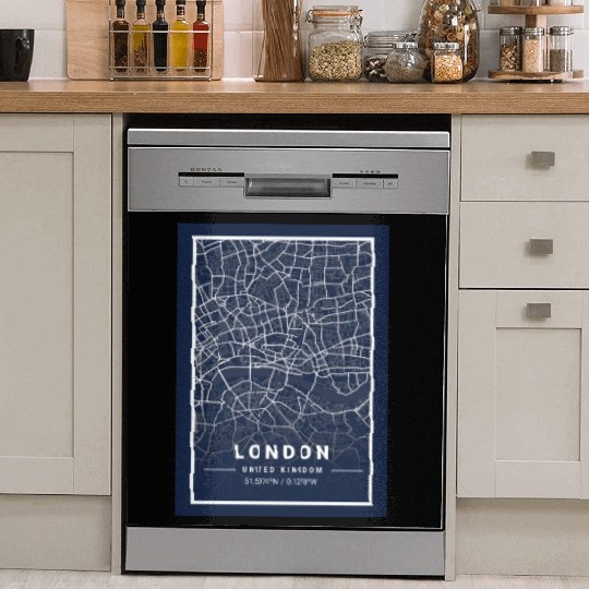 London Light City Map Blueprint design Dish Washer Covers