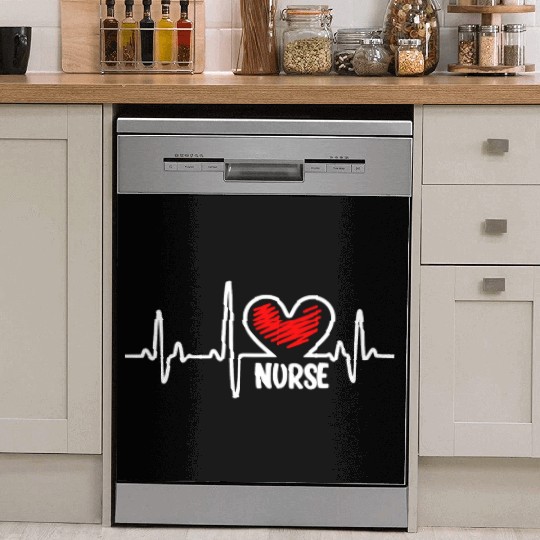 Nurse, heart beat Dish Washer Covers