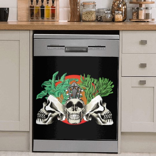 Skull Plant of the blood moon night light Dish Washer Covers