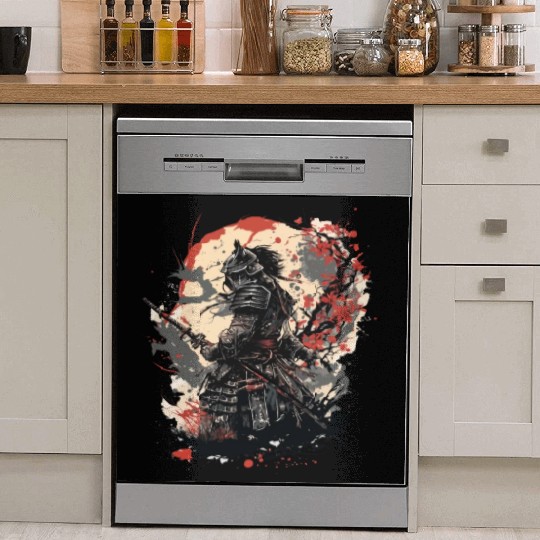 Samurai Warrior with Katana Dish Washer Covers