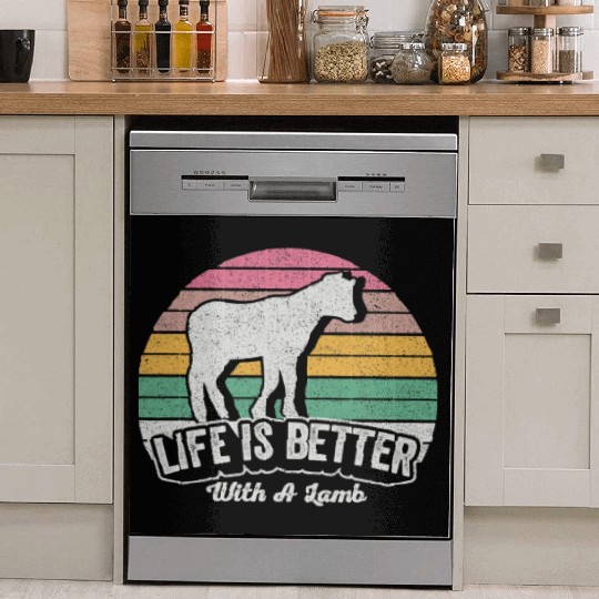 Funny Lamb Vintage Retro Life Is Better With Dish Washer Covers