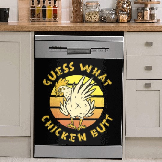 Funny Guess What Chicken Butt Farmer Joking Dish Washer Covers