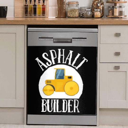 asphalt builder street builder construction worker Dish Washer Covers