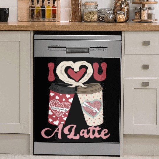 I Love You A Latte Dish Washer Covers