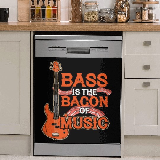 Bass Guitar Bacon Music Dish Washer Covers