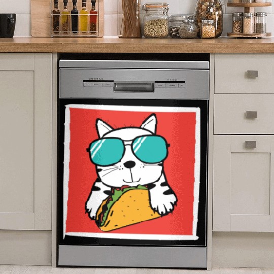 Cool Cat Taco Lover Dish Washer Covers
