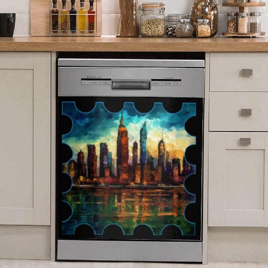 New York skyline Reverie A Symphony of Dreams Dish Washer Covers